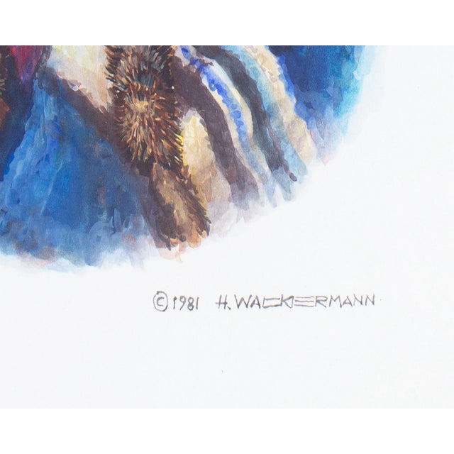 1980s 1981 Portrait Casein Painting by Hubert Wackermann For Sale - Image 5 of 6