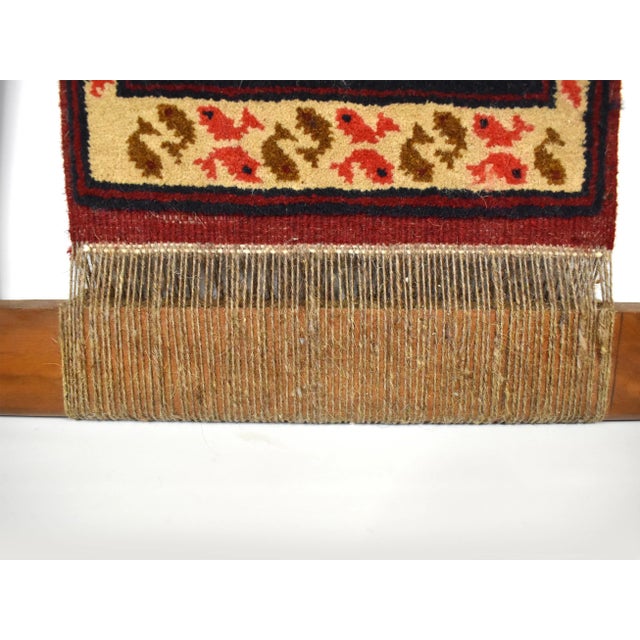 Antique Decorative Turkish Handmade Weaving Loom With Rug Wall Hanging Decor For Sale - Image 10 of 13