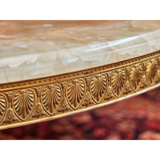 2000 - 2009 Round Coffee Table with Onyx For Sale - Image 5 of 11