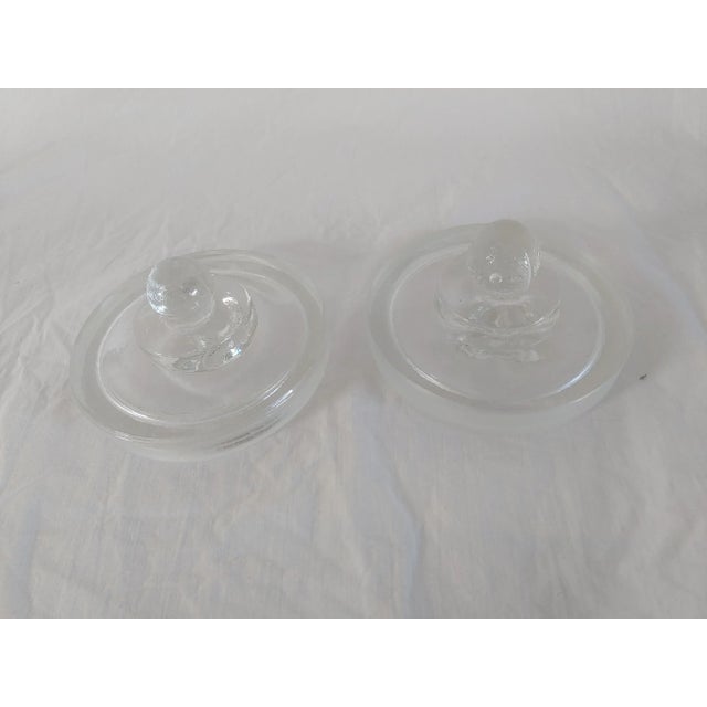 American Mid 20th Century Vintage Glass Apothecary Jars - Set of 2 For Sale - Image 3 of 6
