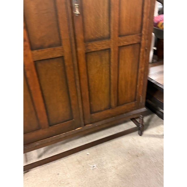 English Arts & Crafts Oak Armoire, Antique For Sale - Image 10 of 12