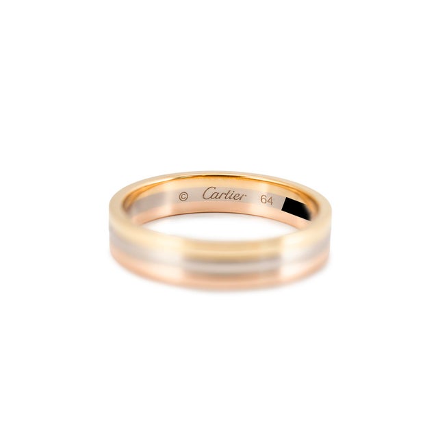 Men’s Cartier Vendome Louis Cartier 18k Tri Color 4.8 MM Wedding Band Ring, Size 11 For Sale In Houston - Image 6 of 8