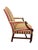 Hekman Mahogany Regency Style Library Armchair With Brass Casters & Striped Upholstery For Sale In Greensboro - Image 6 of 12