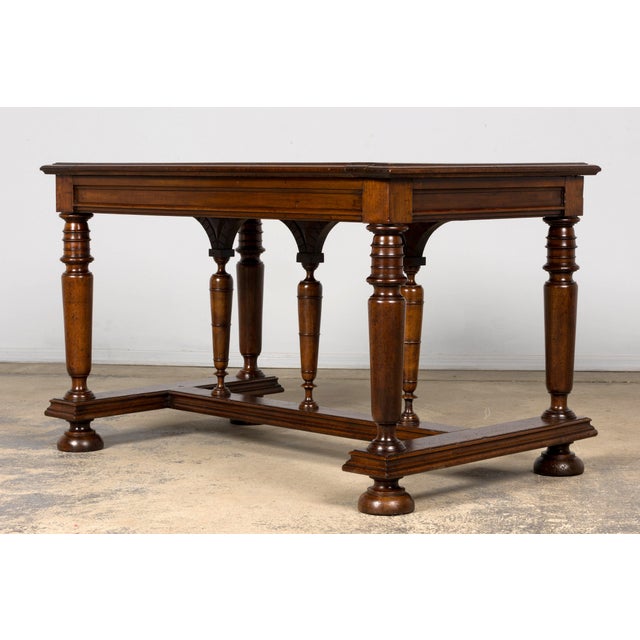 Late 19th Century French Henri II Revival Walnut Library Table For Sale In New York - Image 6 of 18