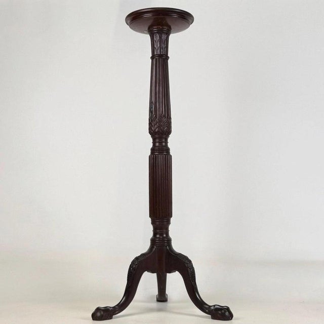 19th Century English Victorian Carved Mahogany Planter Jardiniere Stand For Sale - Image 3 of 8