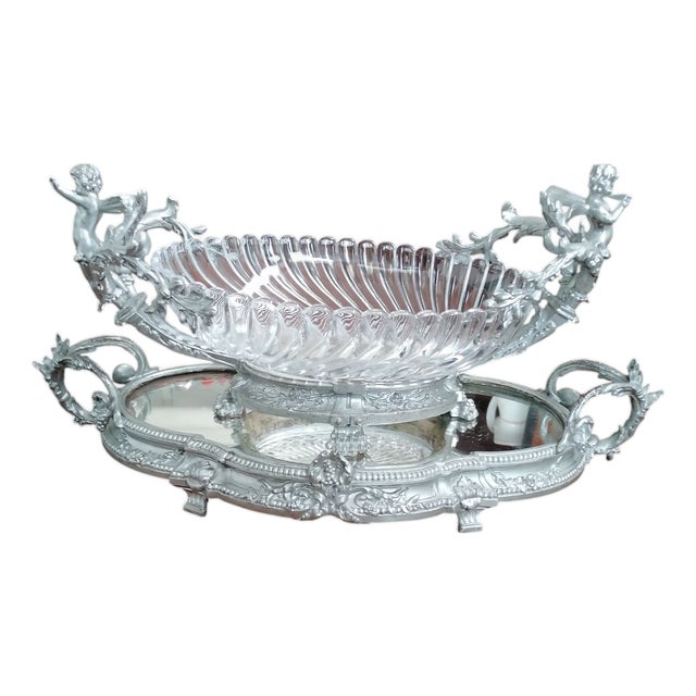 Antique Centerpiece with Cherubs, Set of 3 For Sale