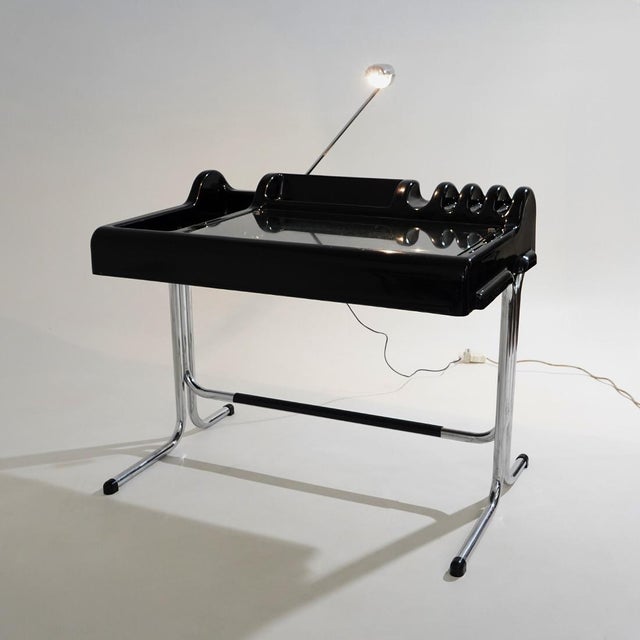 Black Desk with Lamp by Vittorio Parigi and Nani Prina for Molteni, 1970s For Sale - Image 8 of 16
