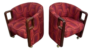 Mid Century Modern Swivel Chairs - A Pair
