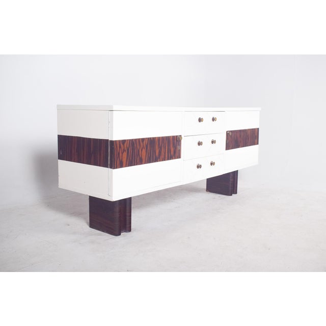 1920s Vintage Portuguese Sideboard in Painted White, 1920 For Sale - Image 5 of 11