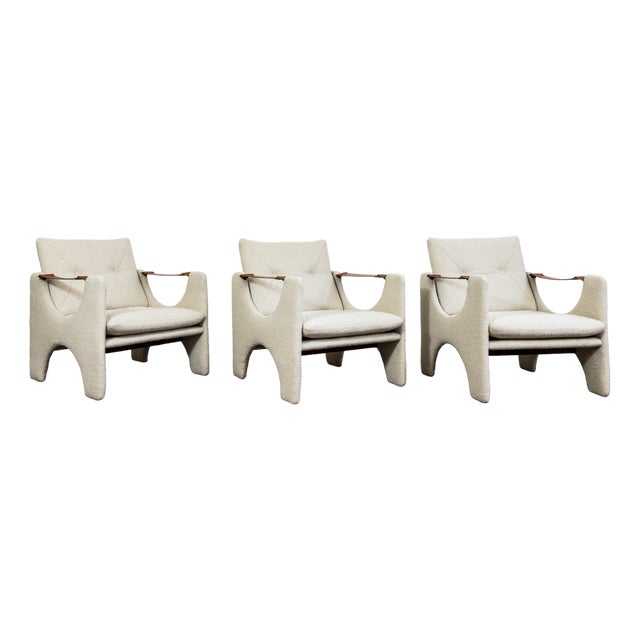 Vintage Geometric Armchairs, 1975, Set of 3 For Sale