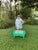 Wood Vintage Henry Link Style Palm Beach Green Wicker Bench With Lilly Pulitzer Cushion For Sale - Image 7 of 7