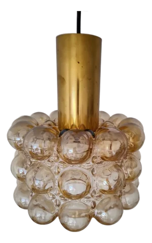 Mid-Century Modern Amber Bubble Glass Light by Helena Tynell for Limburg, 1960s