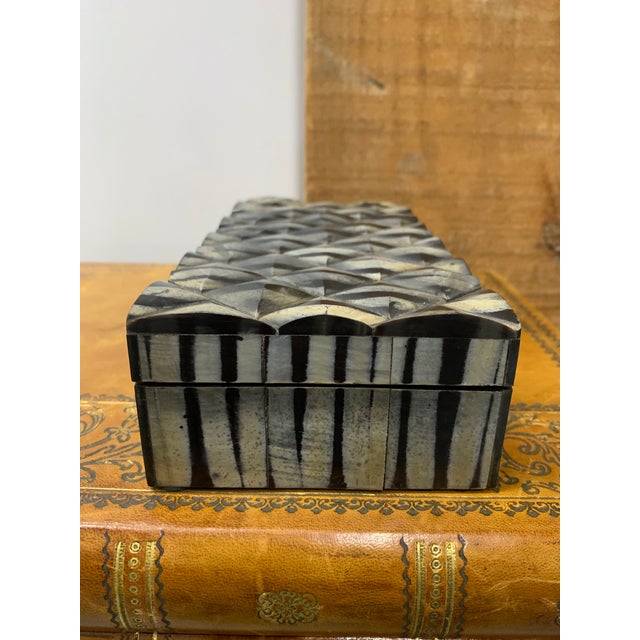 Late 20th Century Vintage Faux Horn Box For Sale - Image 4 of 4