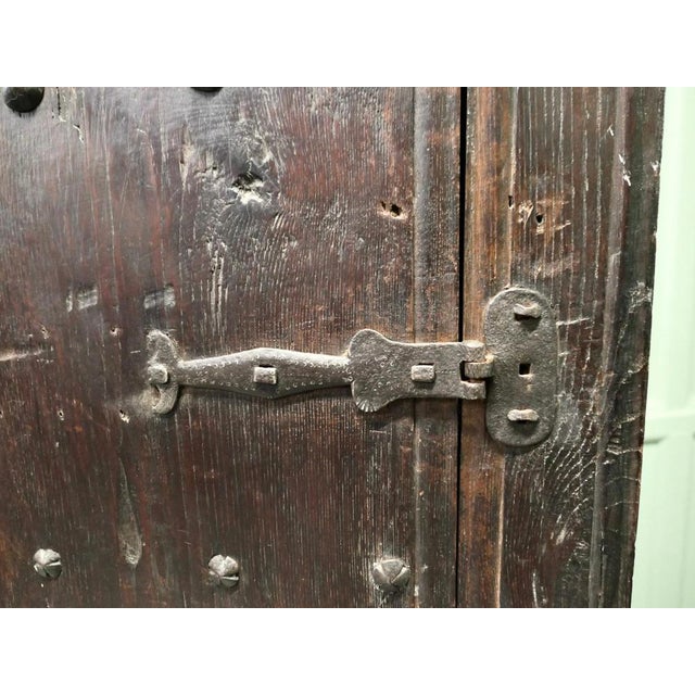 Brown Rustic Alcove Cabinet in Oak For Sale - Image 8 of 10