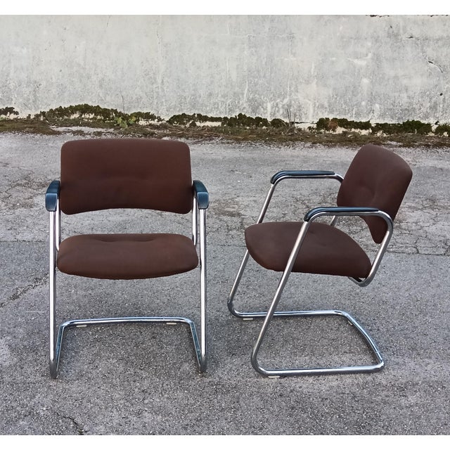 1980s Set of Steelcase Office Chairs from Strafor, France, 1980s For Sale - Image 5 of 11