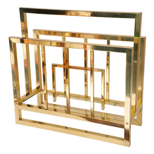 Brass and Glass Newspaper Stand, Vienna, Austria, 1920s For Sale