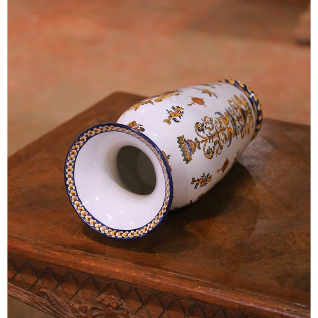 19th Century French Gien Faience Renaissance Revival Garniture Set, 3 Pieces For Sale - Image 11 of 17