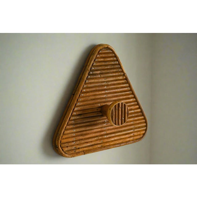 1970s Modern Rattan Wall Coat Hook For Sale - Image 4 of 9
