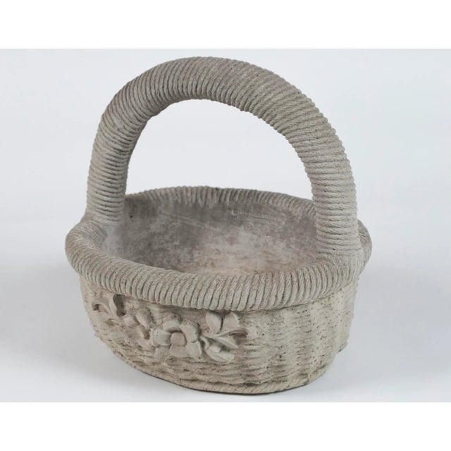 Ornamental & Decorative Materials Cast Cement Garden Basket, 20th Century For Sale - Image 7 of 11