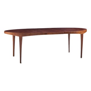 Barbara Barry for Baker Style Mahogany Expanding Dining Table With 1 Leaf For Sale