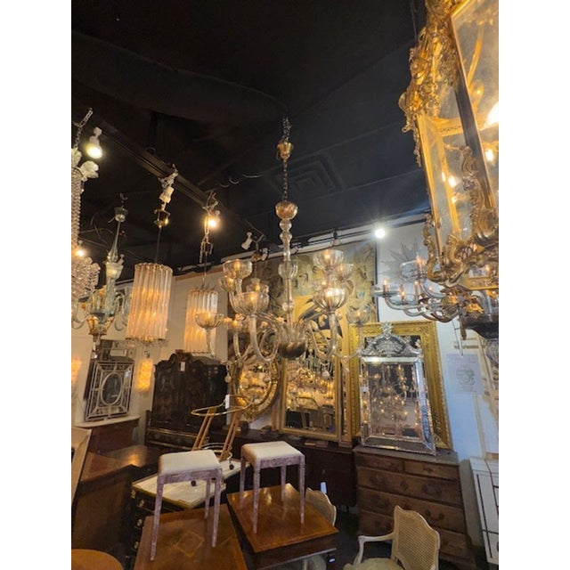 Large Scale 2 Tier Murano Glass Chandelier in Fume Glass For Sale In Dallas - Image 6 of 6