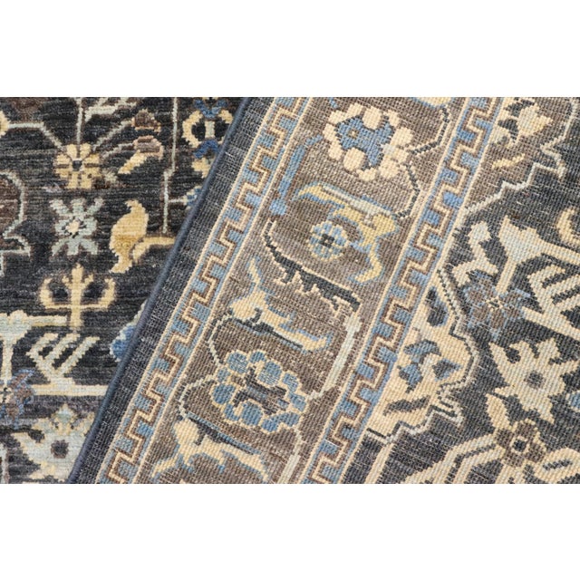 Gray Southwestern Heriz Ziegler Gray Blue Hand-Knotted Rug - 3'10'' X 5'10'' For Sale - Image 8 of 8