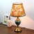 Orange Floral Fabric & Ceramic-Copper Lamp For Sale - Image 6 of 8