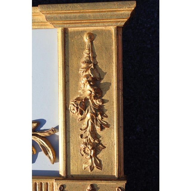 Carvers' Guild 1990s Carvers' Guild Hepplewhite Trumeau Antique Gold Mirror For Sale - Image 4 of 18