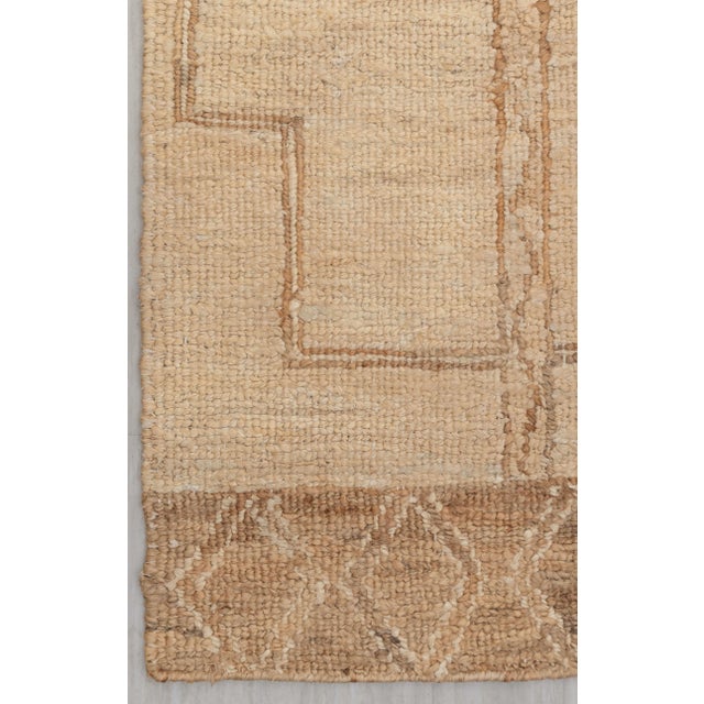 5x8Ft. Natural jute Beige Taureg Inspired Bohemian Soumek Jute Hand Woven Rug For Sale - Image 9 of 12