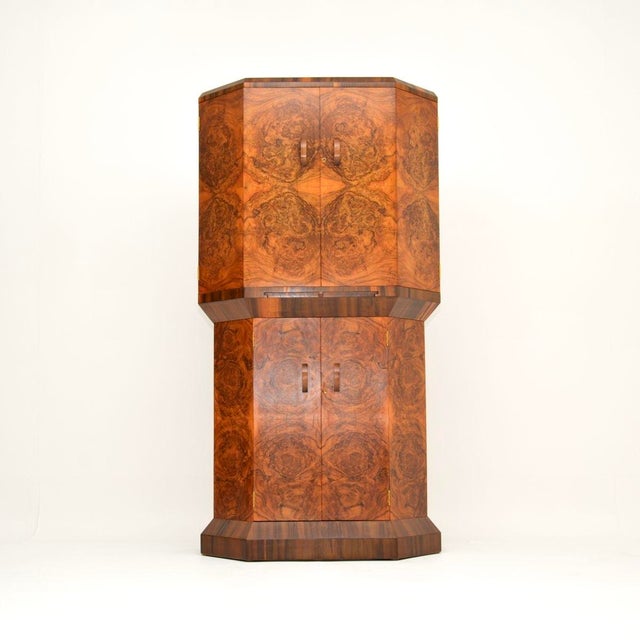 Art Deco Burr Walnut Cocktail Cabinet, 1930s For Sale - Image 12 of 12