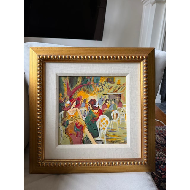 Figurative 1990s Isaac Maimon "Retreat II – Espresso" Framed Hand-Embellished Limited Edition For Sale - Image 3 of 10