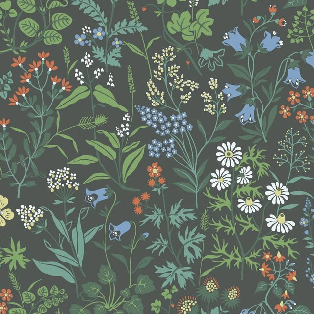 Borastapeter Flora Wallpaper in Spruce For Sale