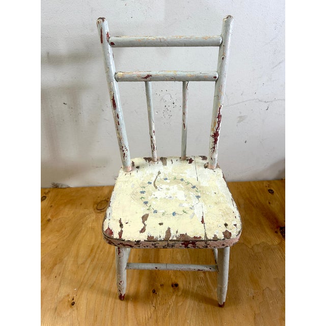 Late 19th Century Antique 1890s Rustic Farmhouse Child’s Chair For Sale - Image 5 of 12
