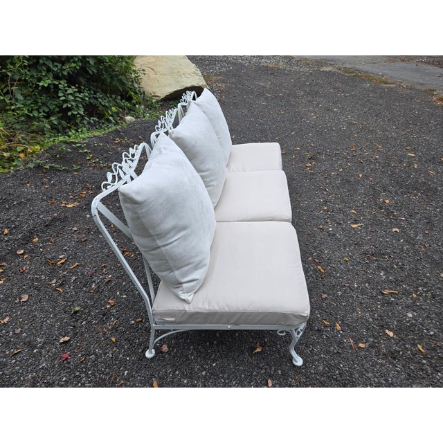 Metal 1950s Outdoor Wrought Iron Sofa With Cushions For Sale - Image 7 of 7