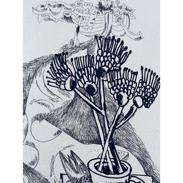 Naftali Bezem, Israeli Judaica Etching Print Bezem For Sale - Image 4 of 9