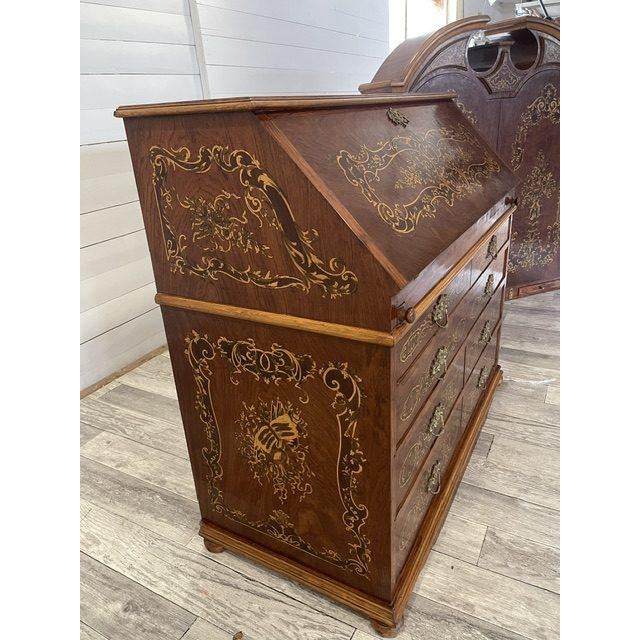 Egyptian Secretaire in Wood and Brass For Sale - Image 14 of 18
