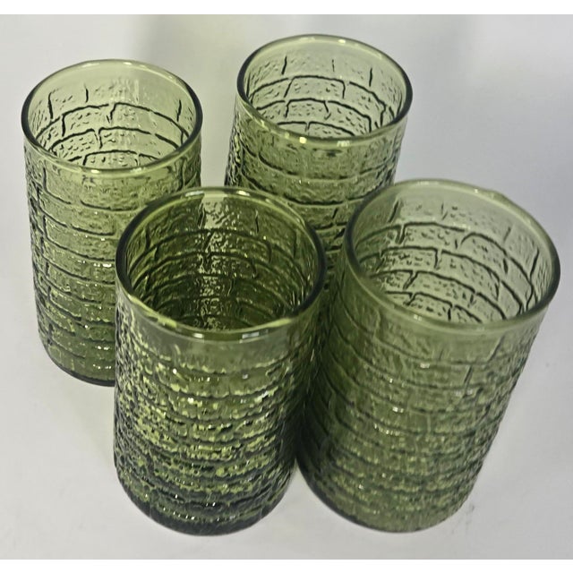 Vintage Avocado Brick Tumblers- Set of Four For Sale - Image 11 of 13