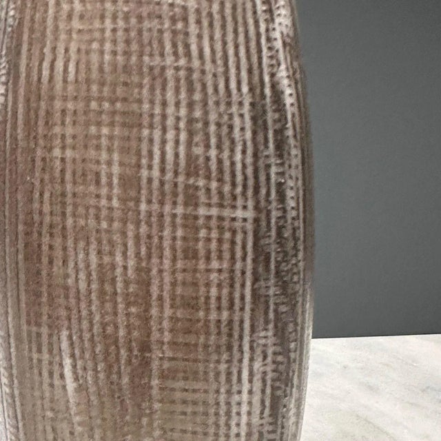 Tan Ingrid Atterberg, Ekeby, Swedish Mid-Century Modern, Tan Vase, Stoneware,1960s For Sale - Image 8 of 11