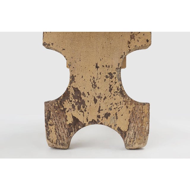 Rustic Low Stool in Painted Wood, France, 1900 For Sale - Image 6 of 12
