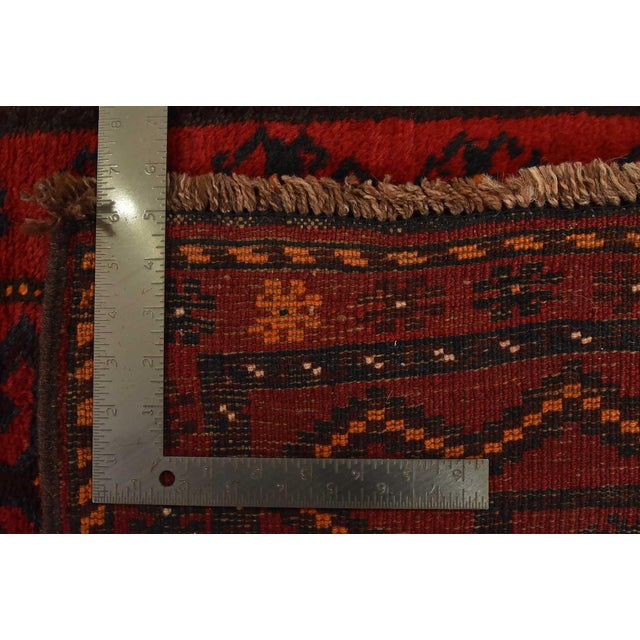 Baloch Runner 5’4” X 12’8” Red Wool Vintage Tribal Hand-Knotted Rug For Sale - Image 13 of 13