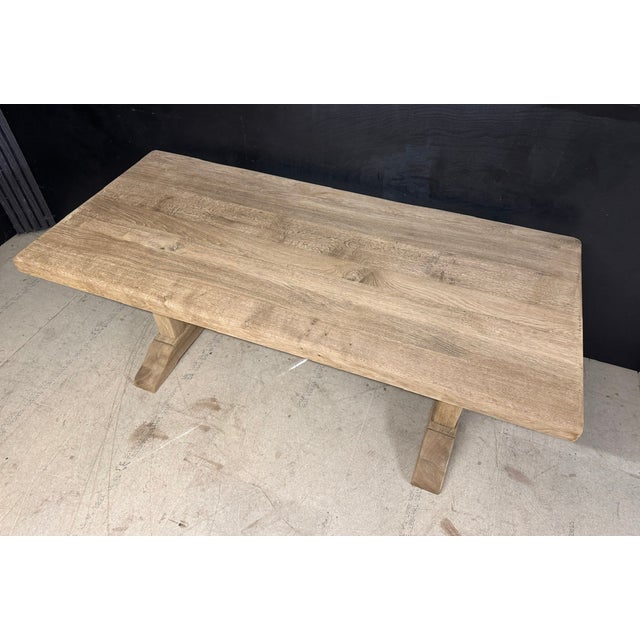 Vintage Farmhouse Dining Table in Bleached Oak, 1925 For Sale - Image 10 of 18