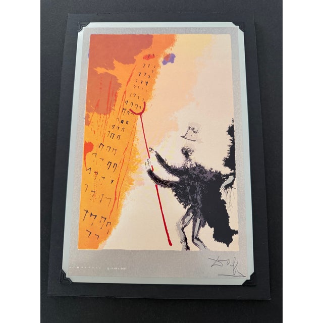 1970s Salvador Dalí – "The Insurer" (El Asegurador) Rare 1971 .925 Sterling Silver Plated Serigraph Professions of Man Suite | Custom Gallery Framed For Sale - Image 5 of 9