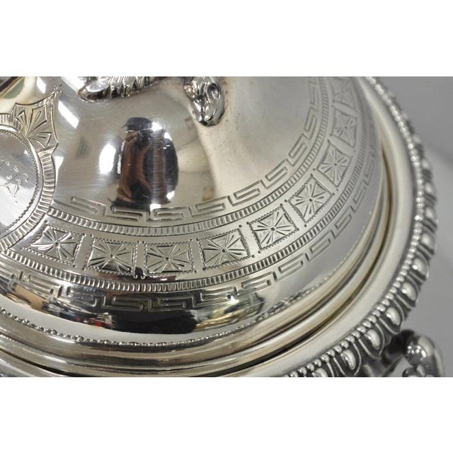 Antique French Regency Baroque Floral Repousse Silver Plated Soup Tureen For Sale - Image 11 of 12