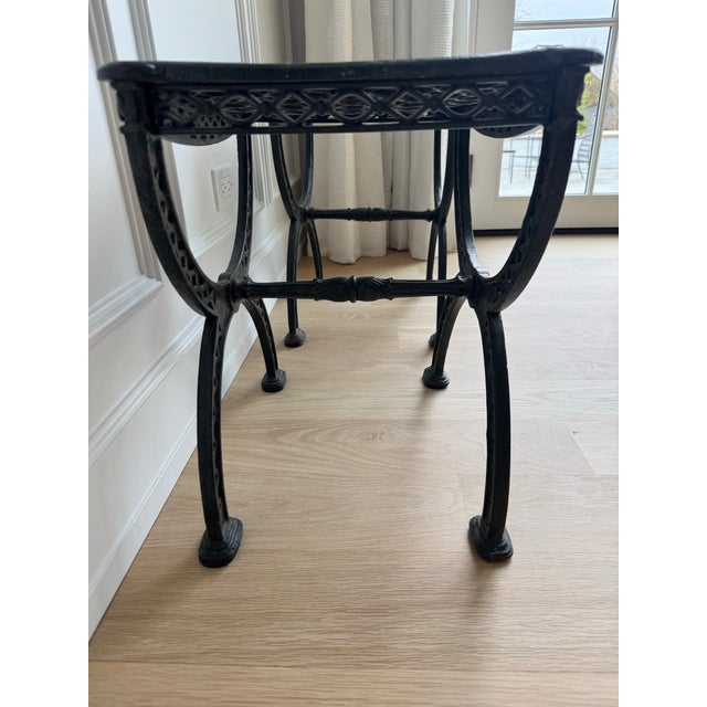 Metal Pair of Restoration Hardware "19th C. French Iron" Curule Stools For Sale - Image 7 of 11