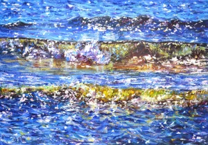 Early 21st Century Glare on the Water 8.Modern Original Hand Painting