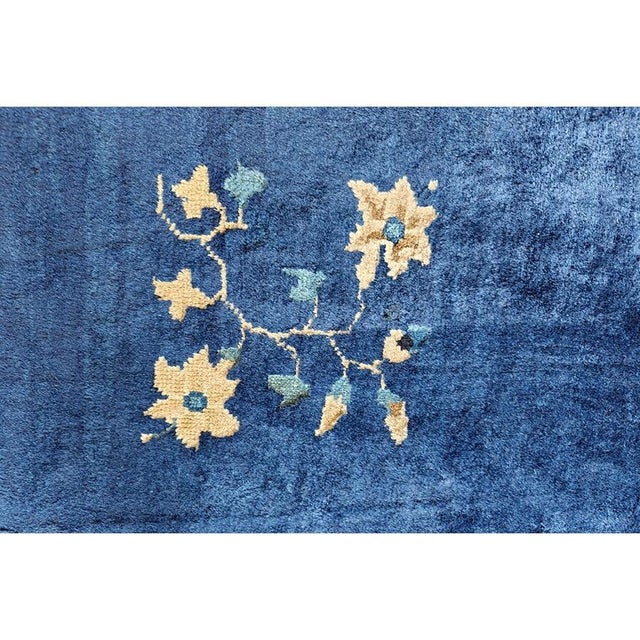 1920s 1920s Blue Scene Animals Deco Antique Peking Chinese Knotted Wool 9'x 11' 4" Rug For Sale - Image 5 of 10