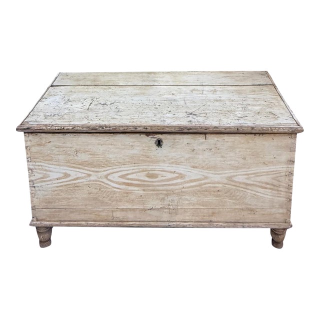 19th Century Antique Grain Painted Blanket Chest For Sale
