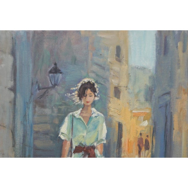 Impressionist Original Oil Painting of Cityscape For Sale - Image 3 of 5