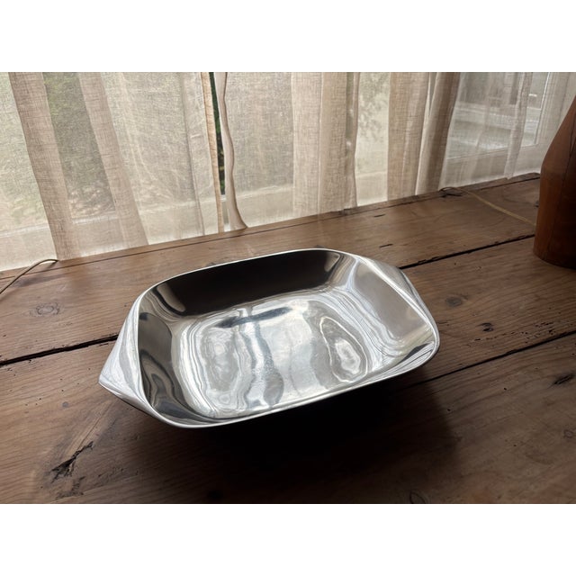 Mid-Century Modern Vintage Nambe #515 Sculptural Aluminum Serving Bowl For Sale - Image 3 of 14