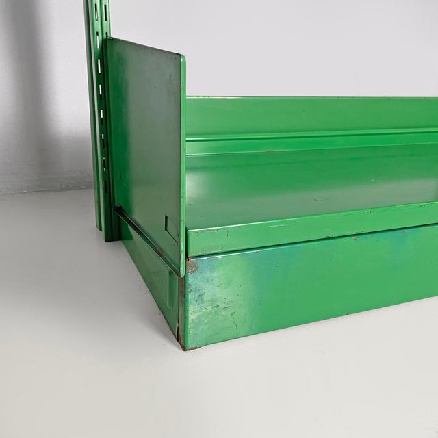 Italian Modern Green Metal Bookcase, 1970s, Set of 4 For Sale - Image 17 of 18